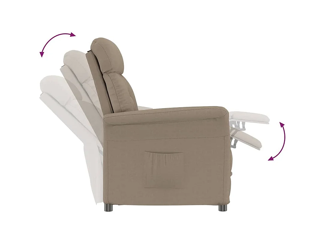 Fauteuil Relax Taupe Taupe 70.5 x 96.5 x 95 cm Polyester