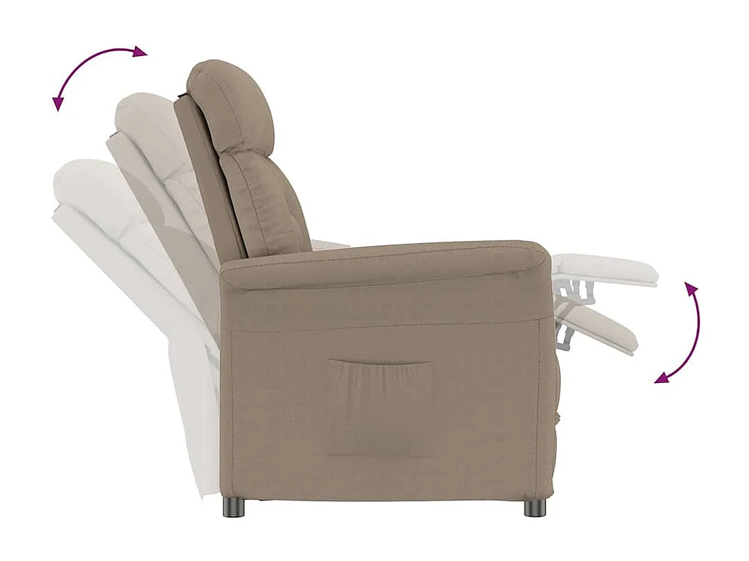 Fauteuil Relax Taupe Taupe 70.5 x 96.5 x 95 cm Polyester