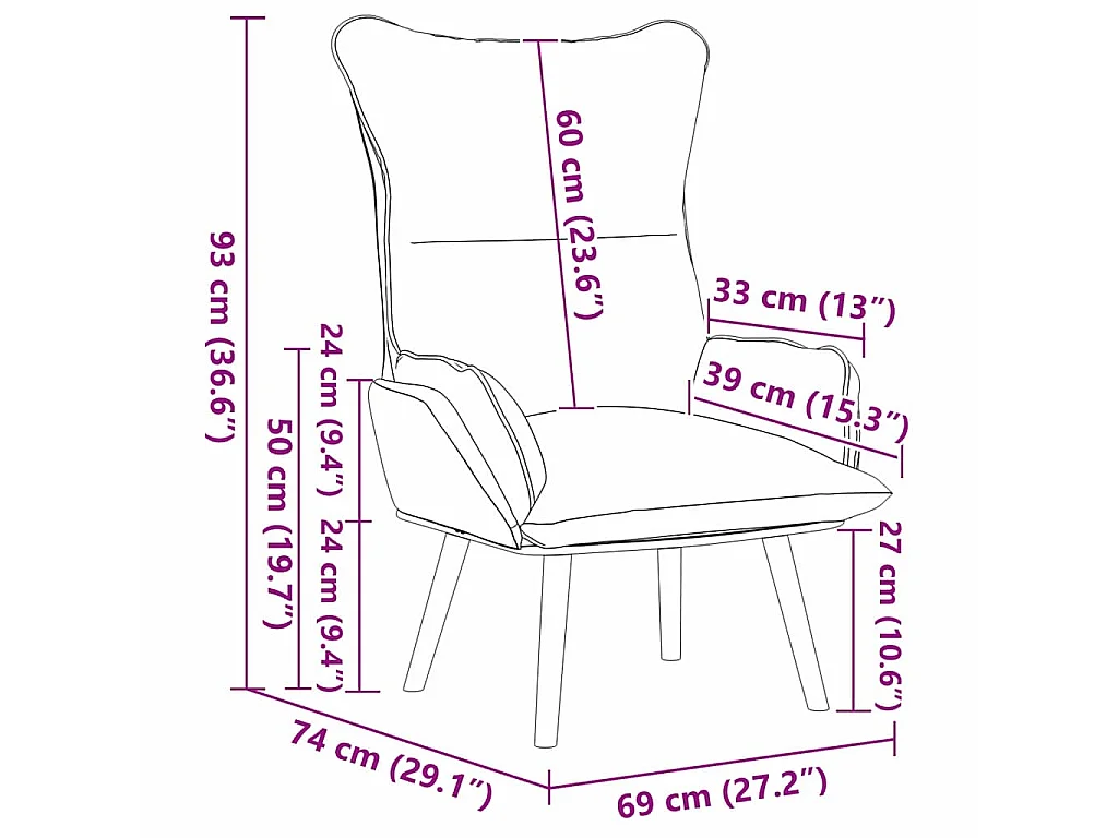 Fauteuil Bruin 69 x 74 x 93 cm Stof en multiplex