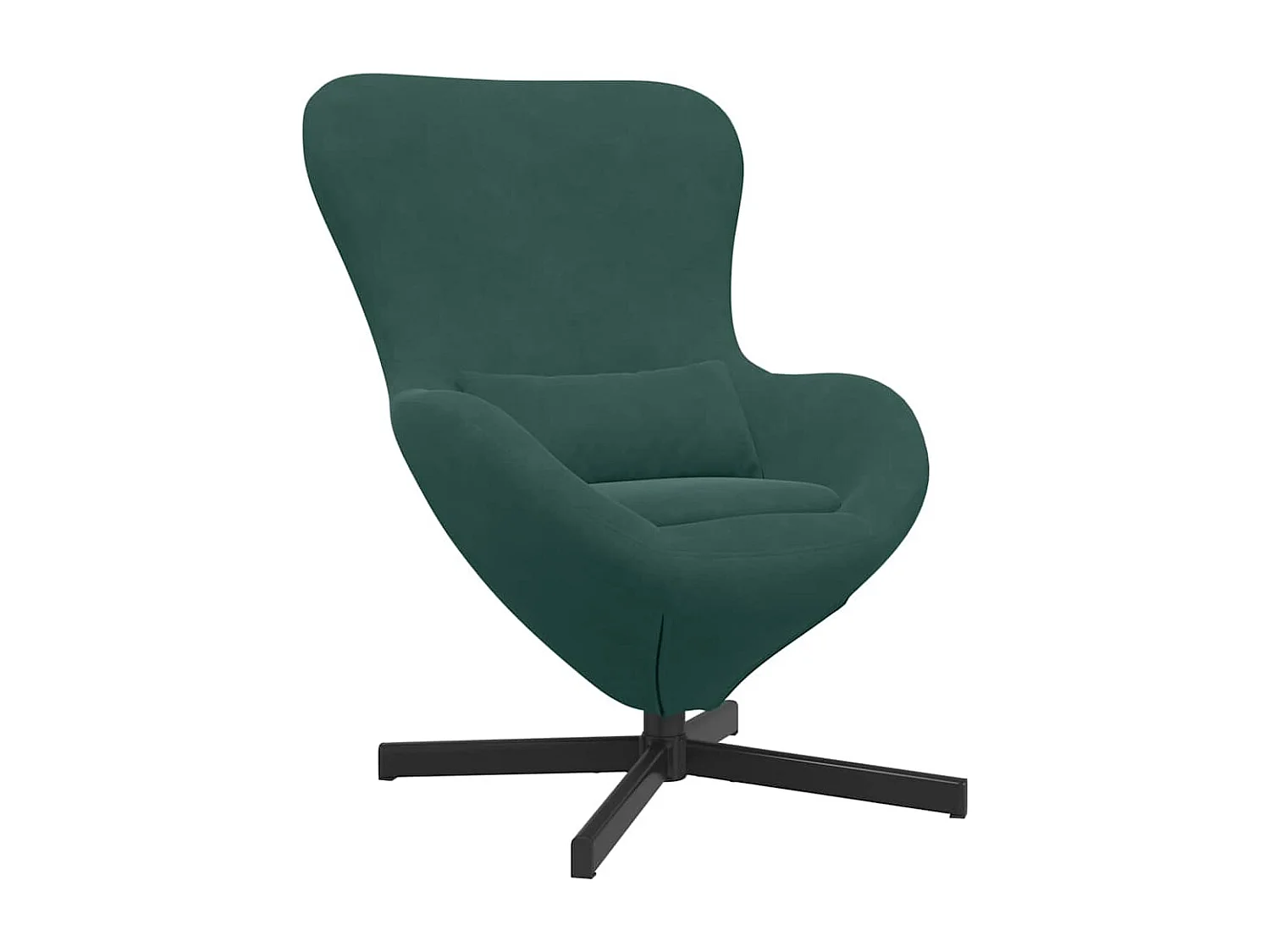 Eivormige stoel Donkergroen 63 x 73 x 90 cm Fluweel