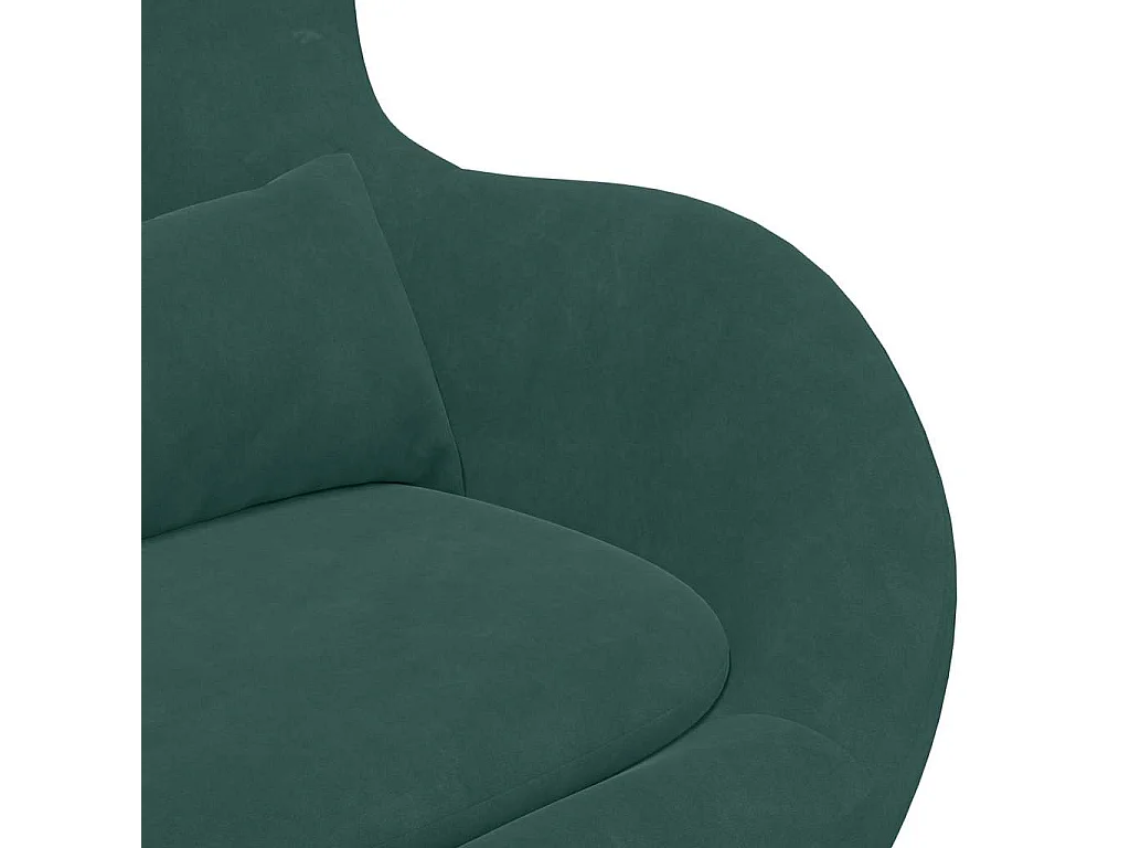 Eivormige stoel Donkergroen 63 x 73 x 90 cm Fluweel