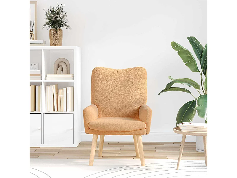 Sessel Beige 63 x 67 x 94 cm Polyester und Sperrholz