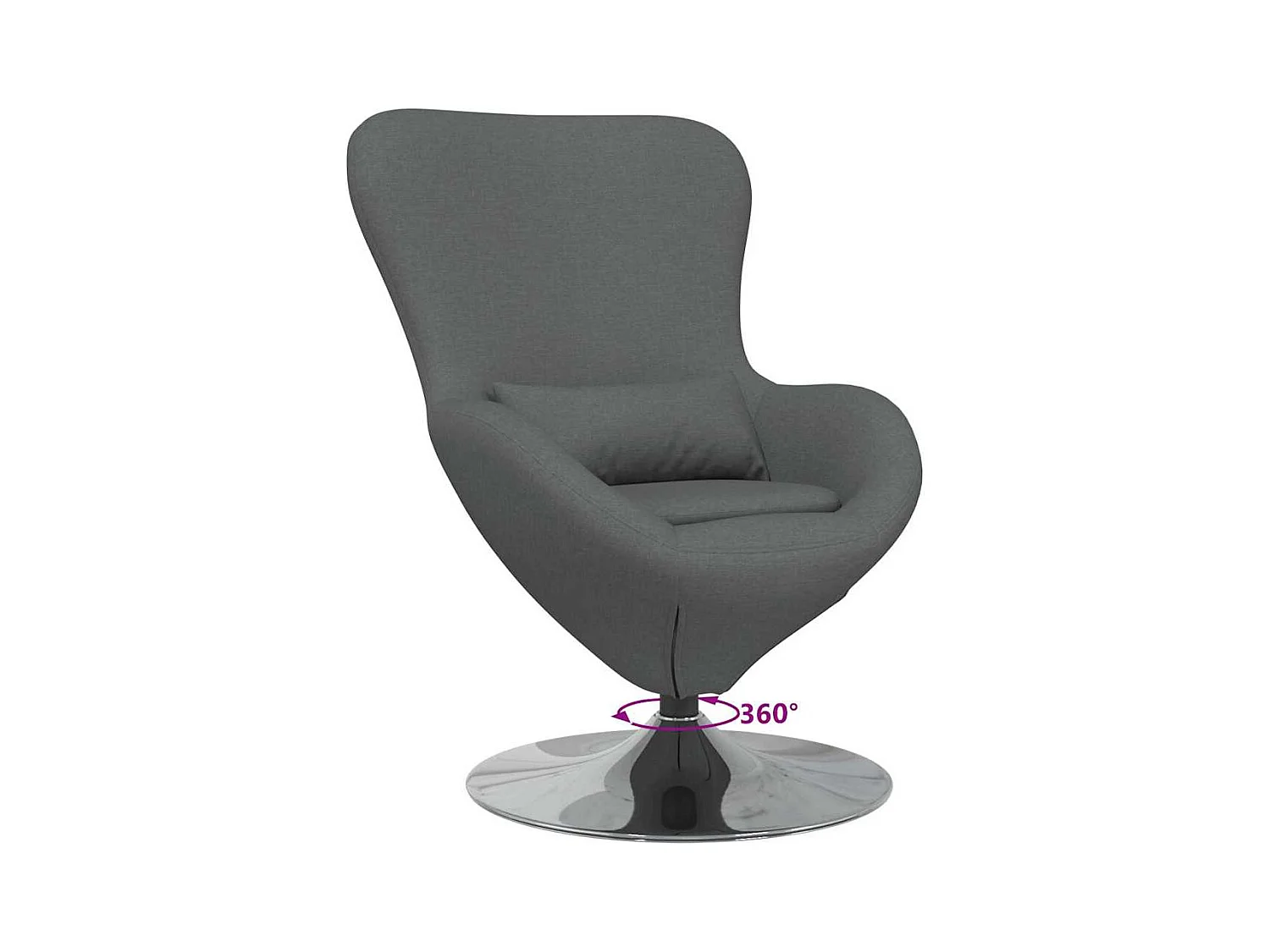 Fauteuil œuf Gris foncé 63 x 73 x 90 cm tissu