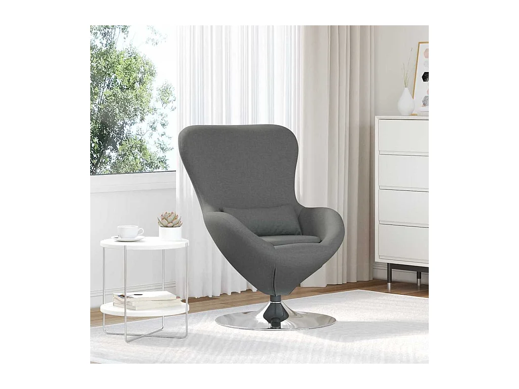 Fauteuil œuf Gris foncé tissu
