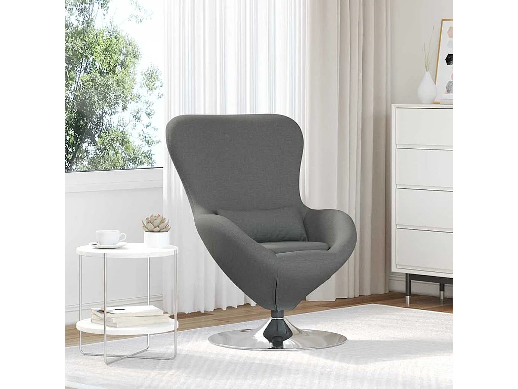 Fauteuil œuf Gris foncé 63 x 73 x 90 cm tissu