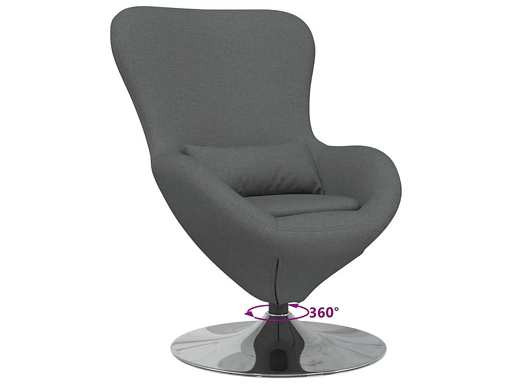 Fauteuil œuf Gris foncé 63 x 73 x 90 cm tissu