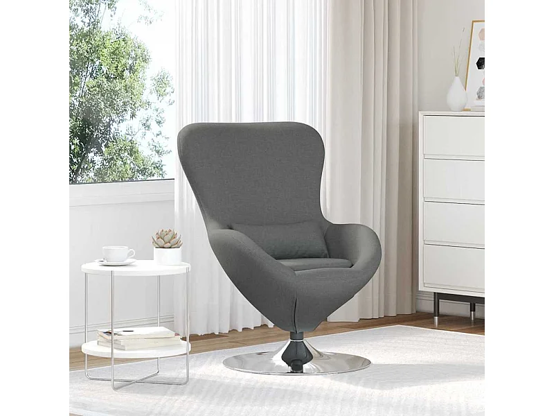 Cadeira ovo Cinza Escuro 63 x 73 x 90 cm tecido