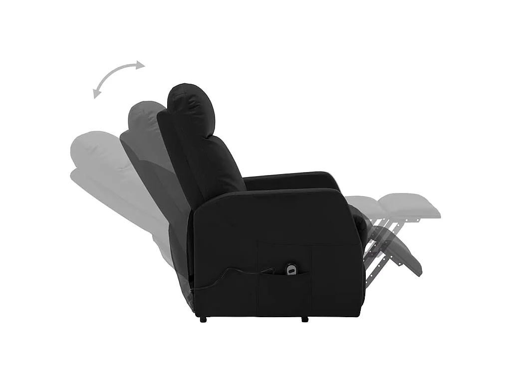 Sillón elevable cuero sintético negro