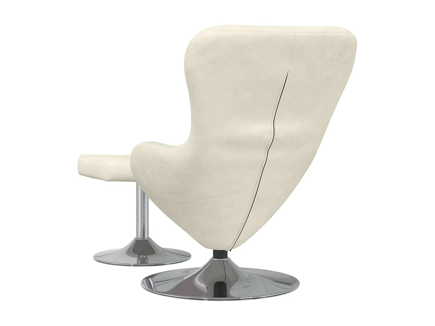 Chaise Œuf avec Pouf Crème 63 x 73 x 90 cm Velours