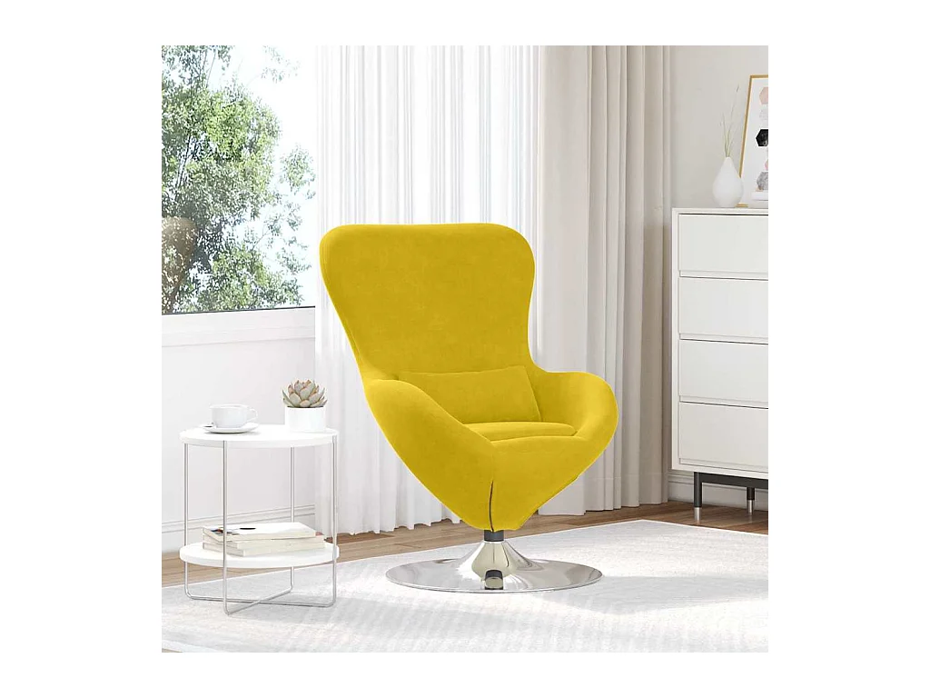 Fauteuil œuf Jaune 63 x 73 x 90 cm Velours