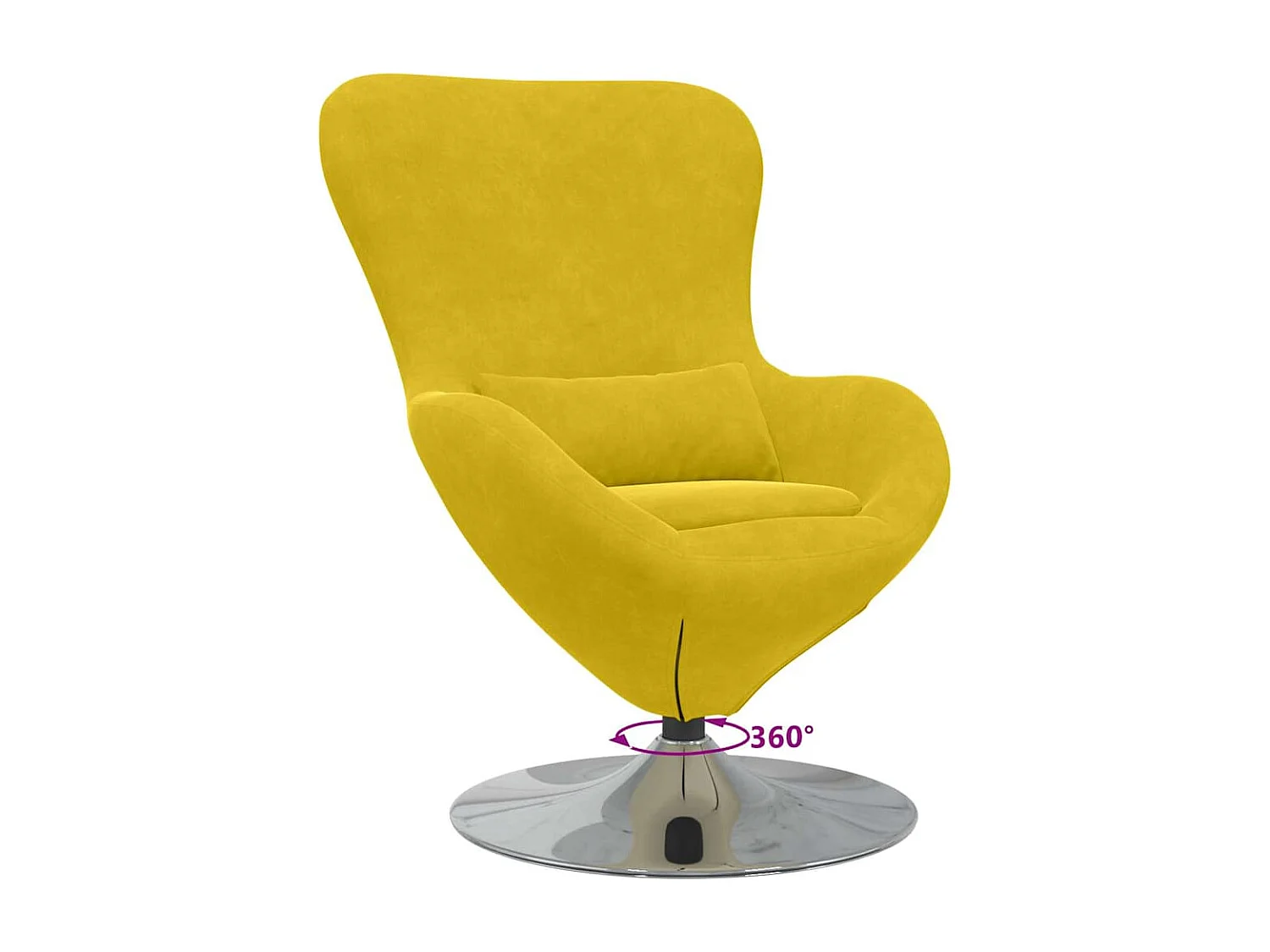 Fauteuil œuf Jaune 63 x 73 x 90 cm Velours