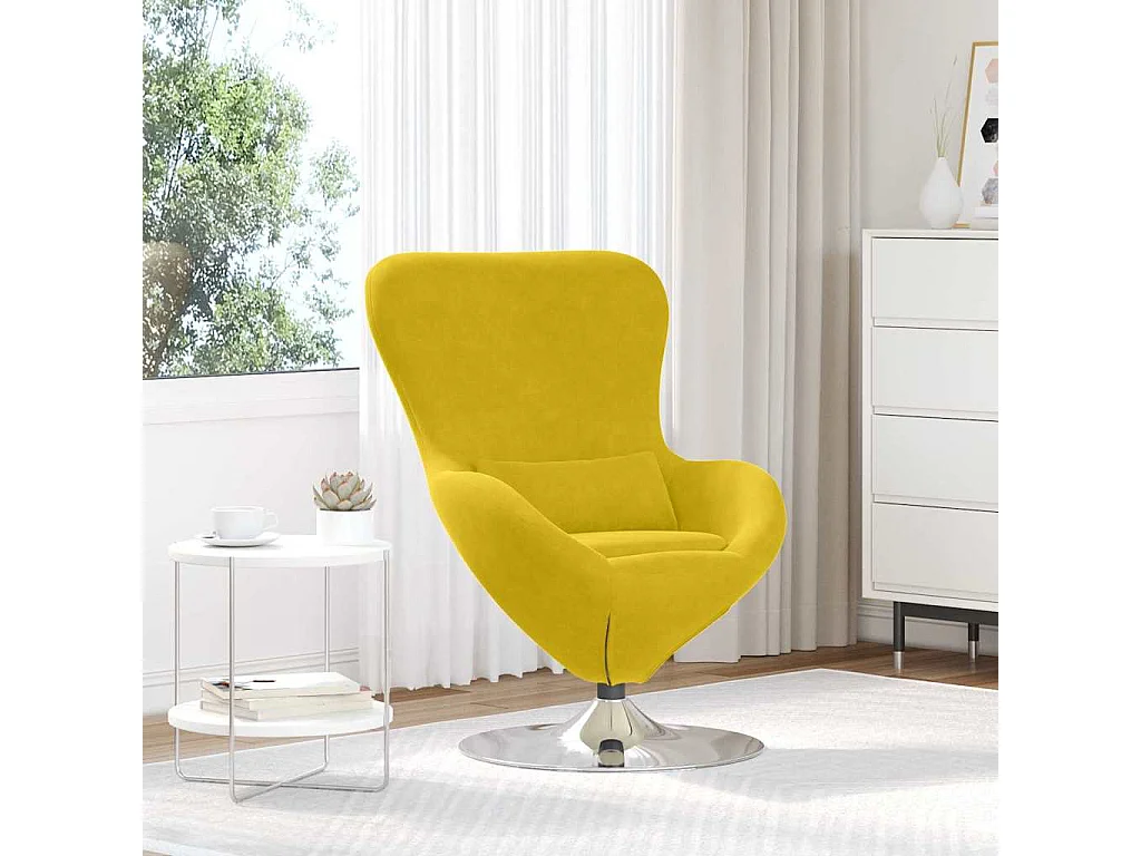 Poltrona uovo Giallo 63 x 73 x 90 cm Velluto
