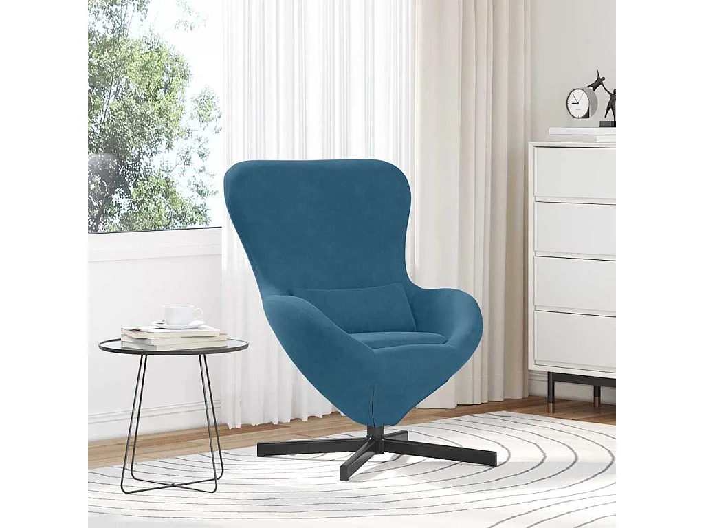 Fauteuil œuf Bleu 63 x 73 x 90 cm Velours