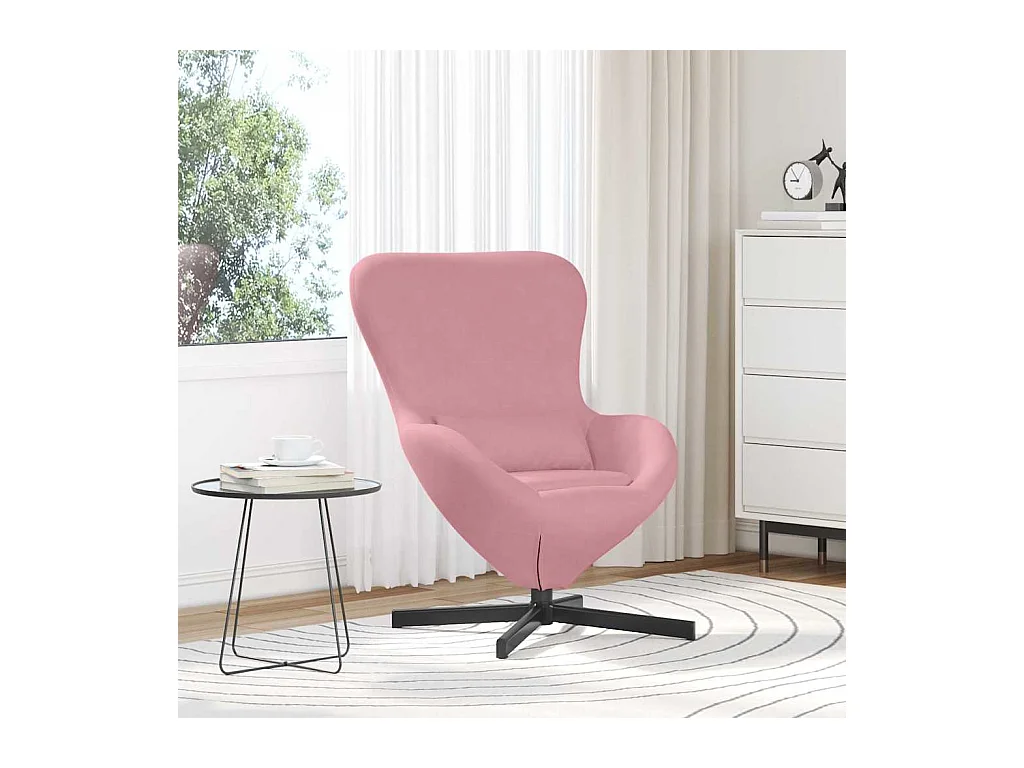 Fauteuil œuf Rose Velours
