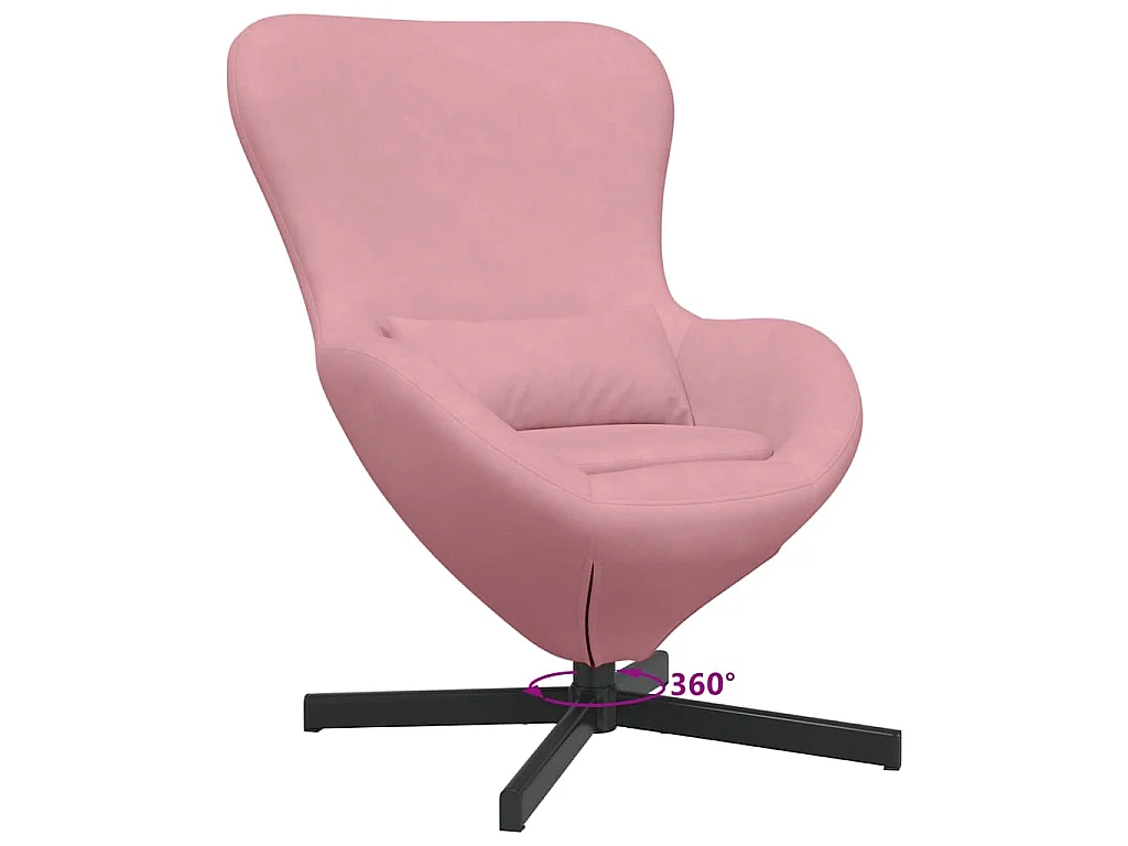 Fauteuil œuf Rose 63 x 73 x 90 cm Velours