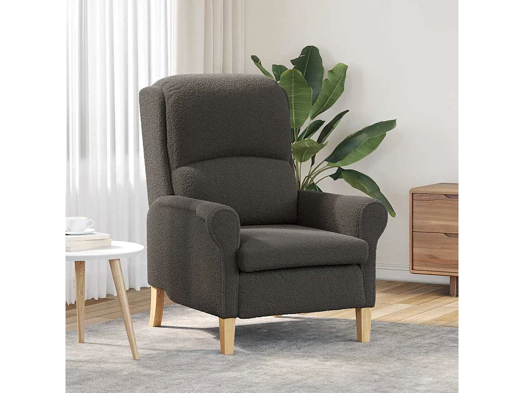 fauteuil Gris foncé Tissu en Sherpa doux