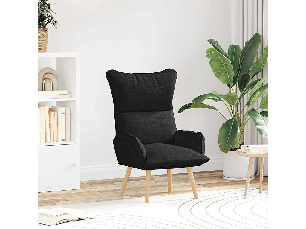 fauteuil Noir 69 x 74 x 93 cm Tissu et Contreplaqué