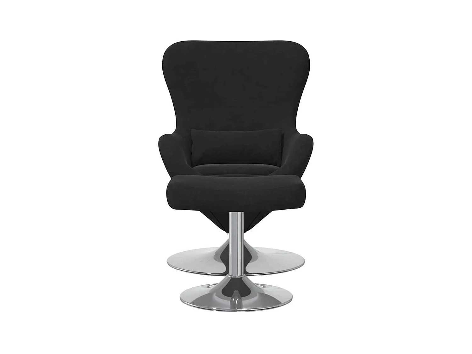 Chaise Œuf avec Pouf Noir 63 x 73 x 90 cm Velours