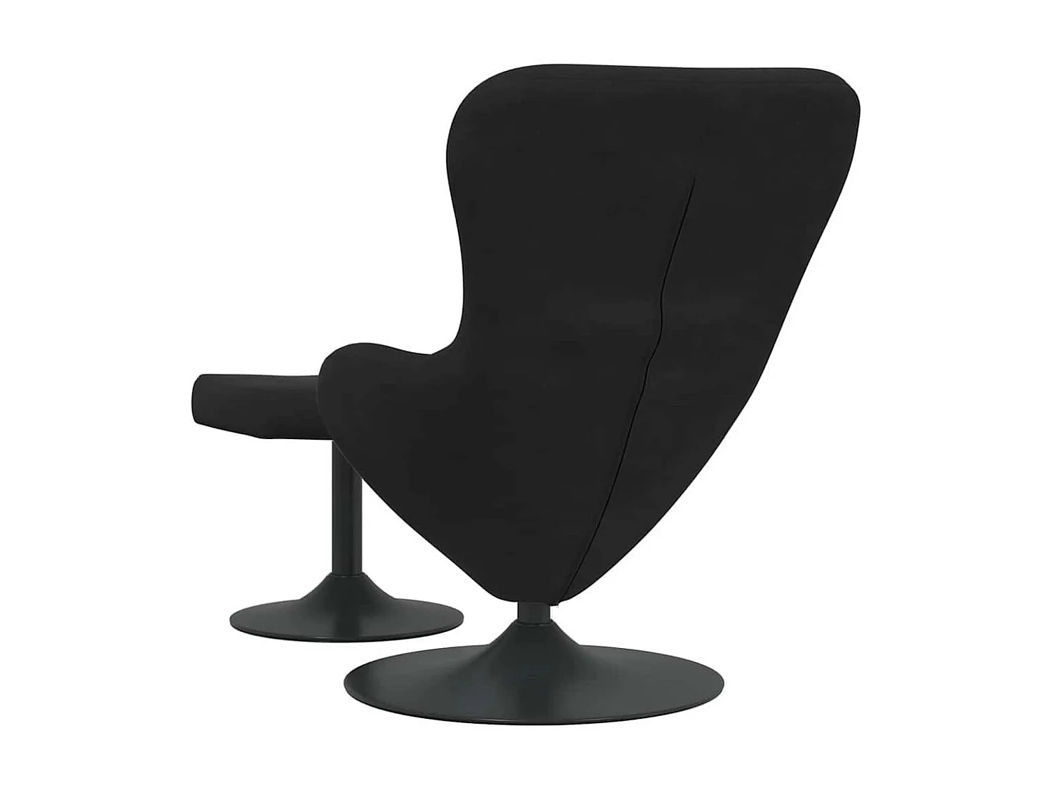 Chaise Œuf avec Pouf Noir 63 x 73 x 90 cm Velours