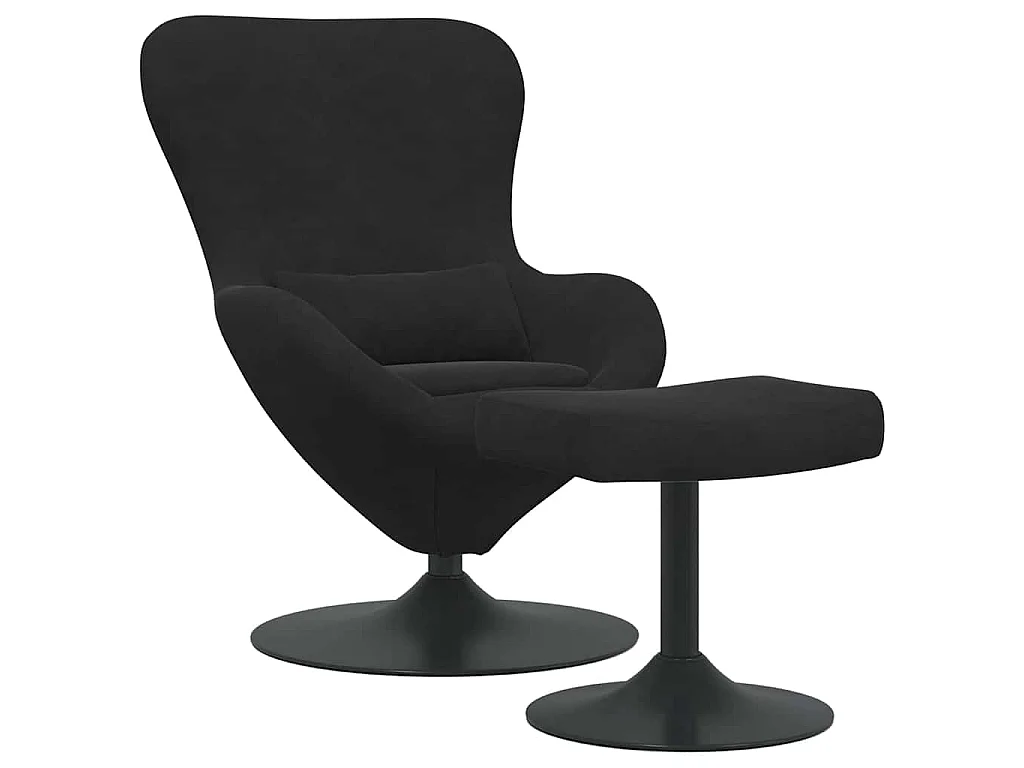 Sedia Egg con Pouf Nero Velluto