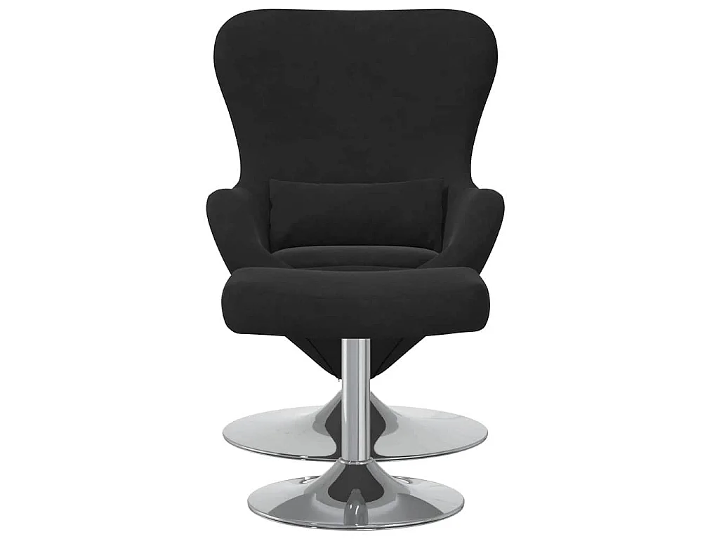 Sedia Egg con Pouf Nero Velluto