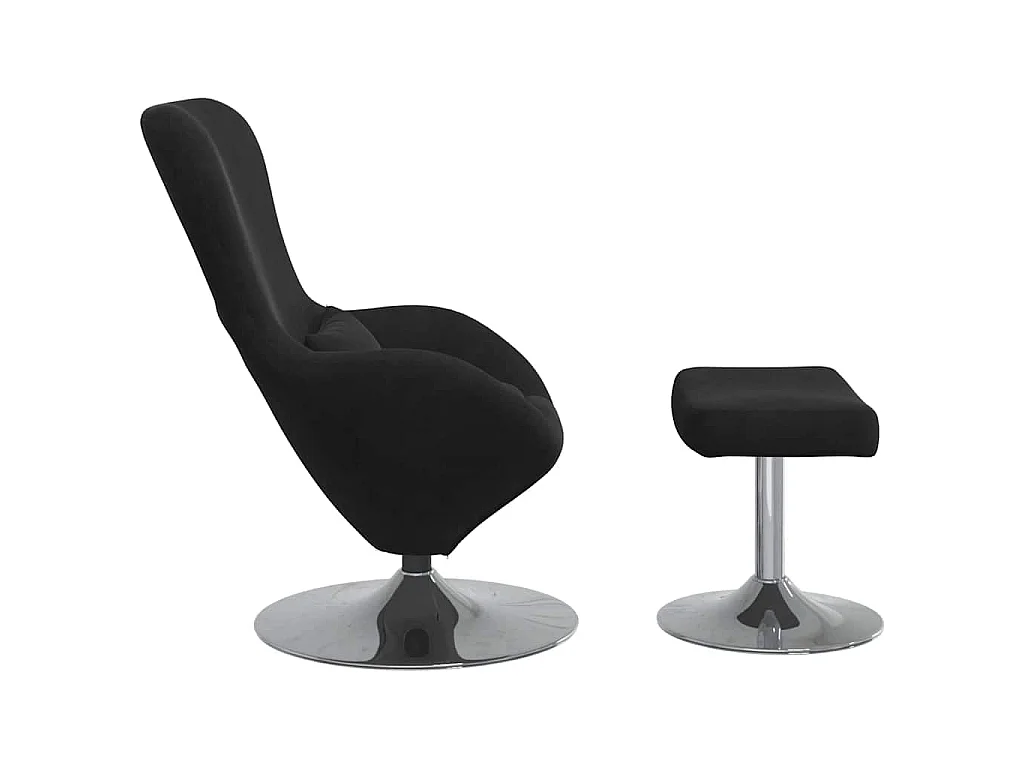 Sedia Egg con Pouf Nero Velluto