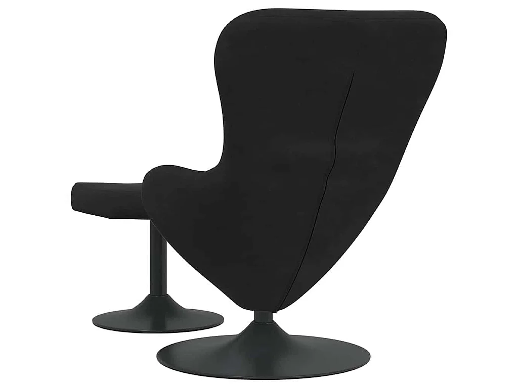 Sedia Egg con Pouf Nero Velluto