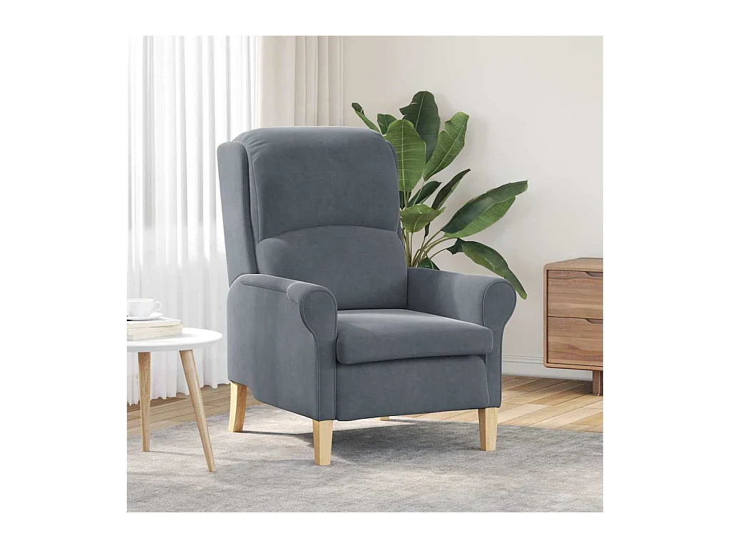 fauteuil Gris foncé 76 x 94 x 102 cm Velours