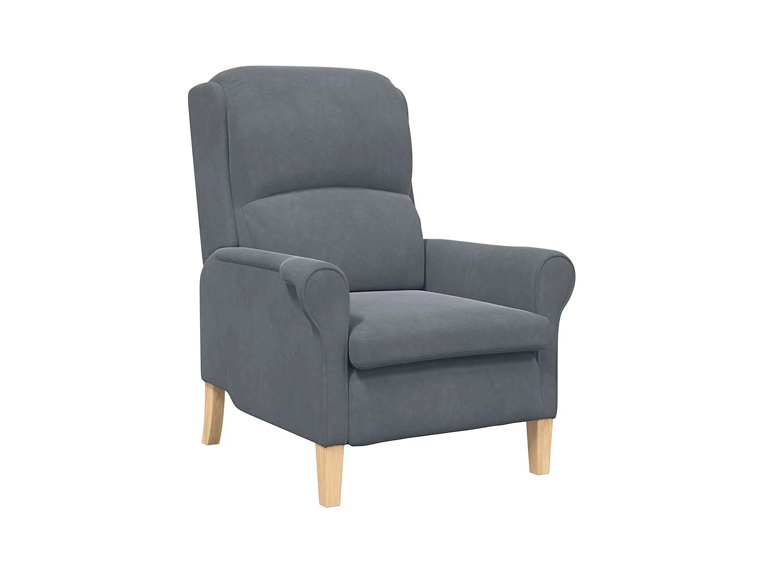 fauteuil Gris foncé 76 x 94 x 102 cm Velours