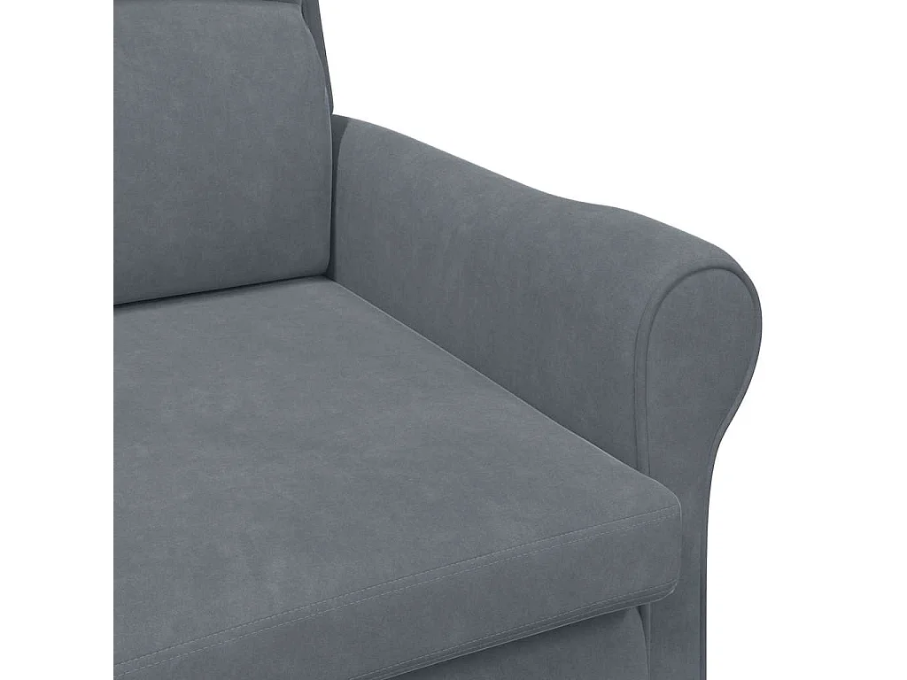 fauteuil Gris foncé 76 x 94 x 102 cm Velours