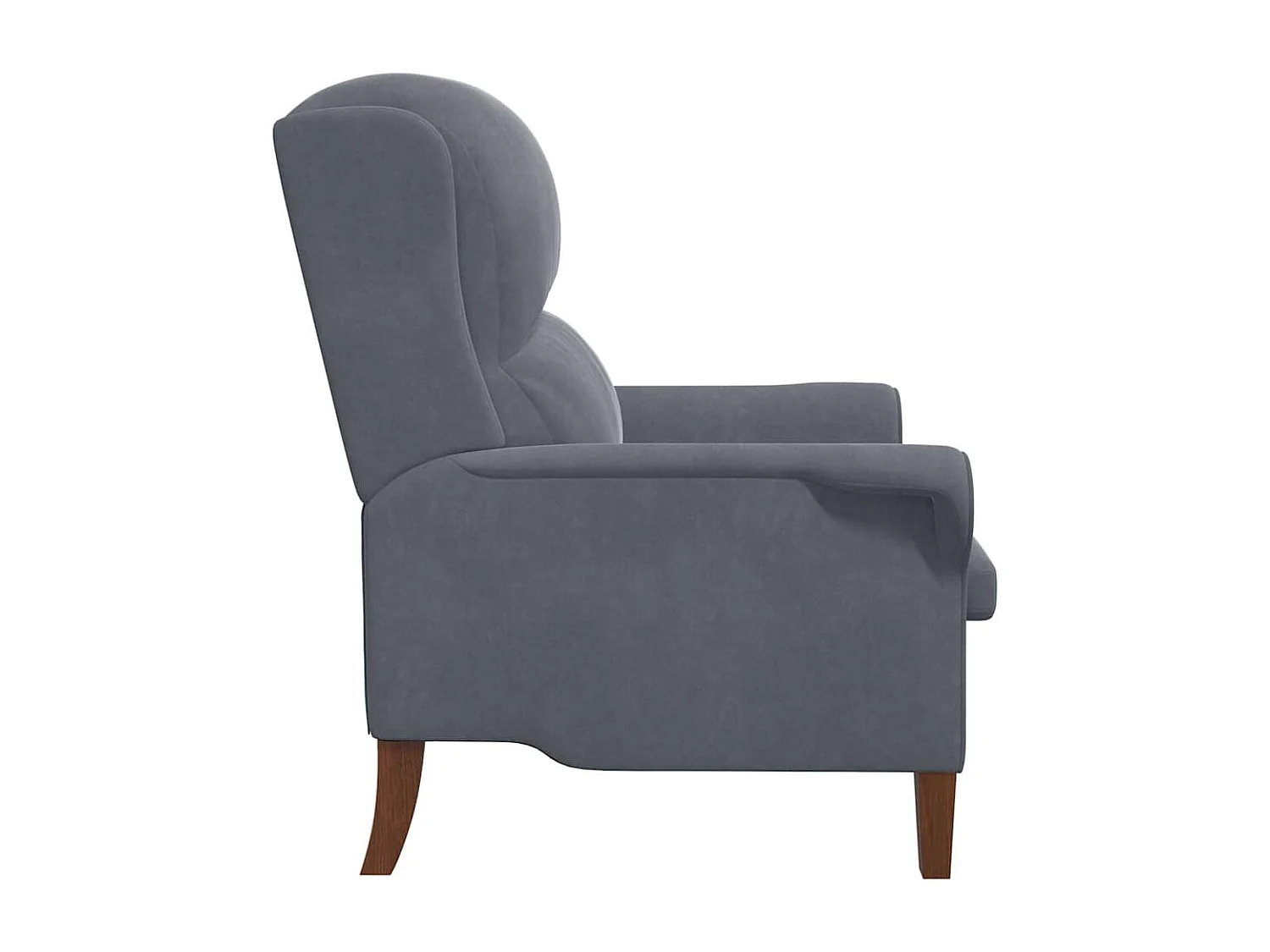 fauteuil Gris foncé 76 x 94 x 102 cm Velours