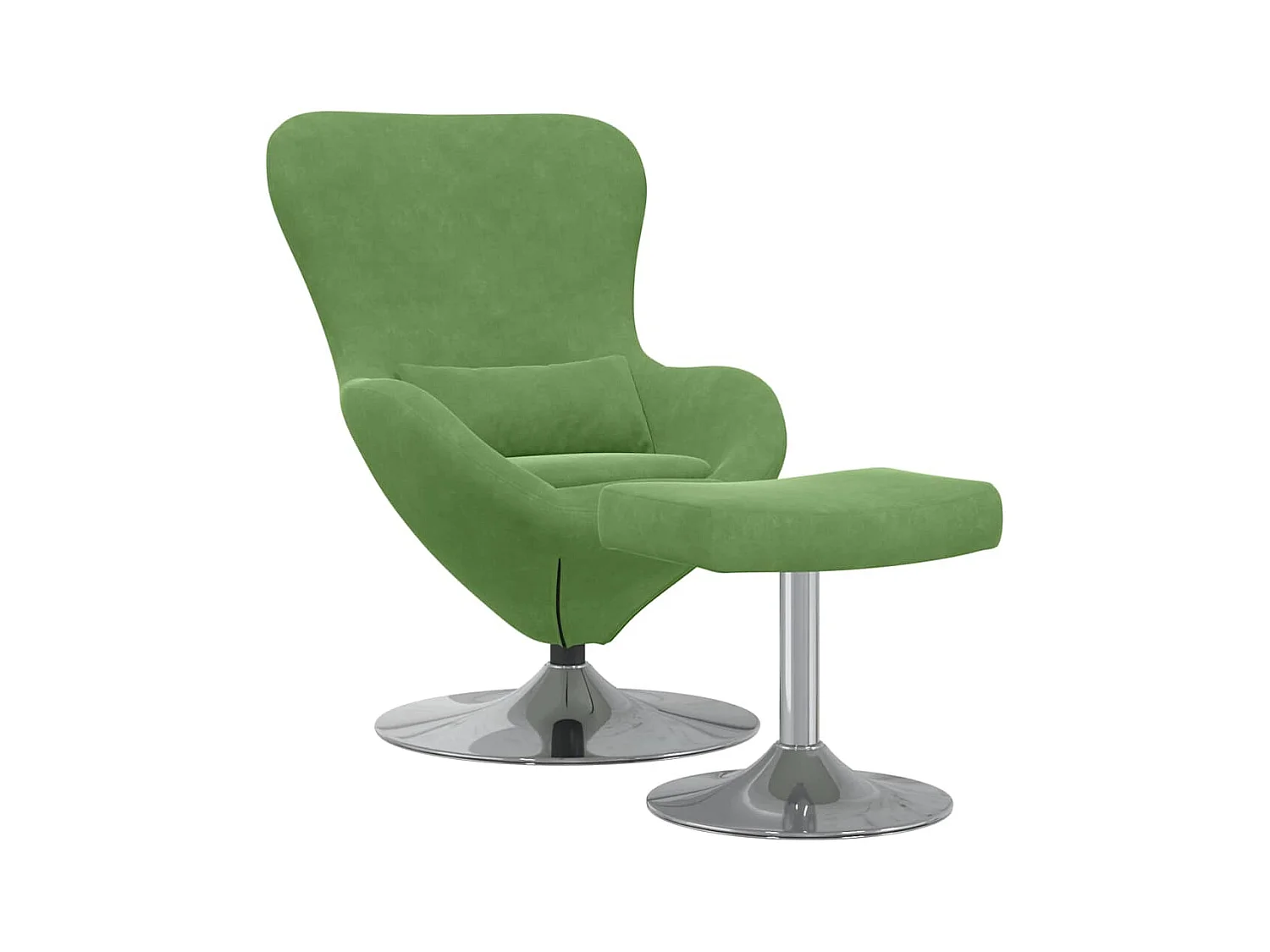 Chaise Œuf avec Pouf Vert clair 63 x 73 x 90 cm Velours