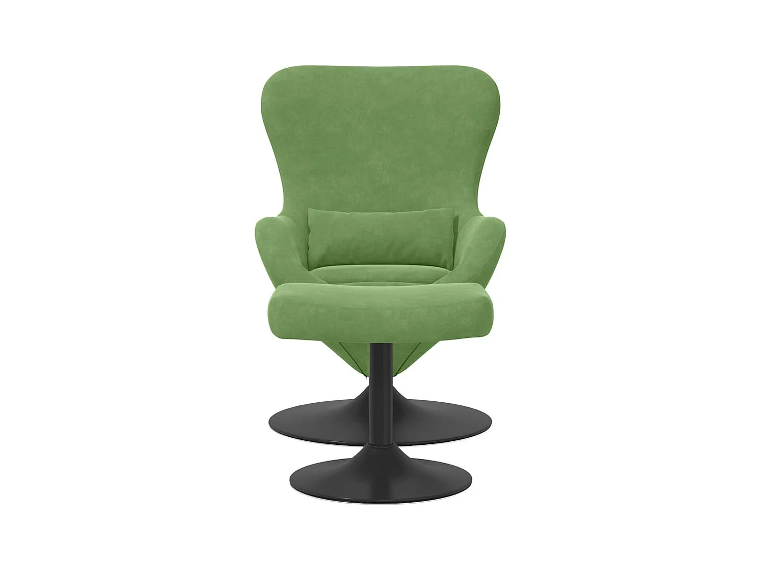 Chaise Œuf avec Pouf Vert clair 63 x 73 x 90 cm Velours