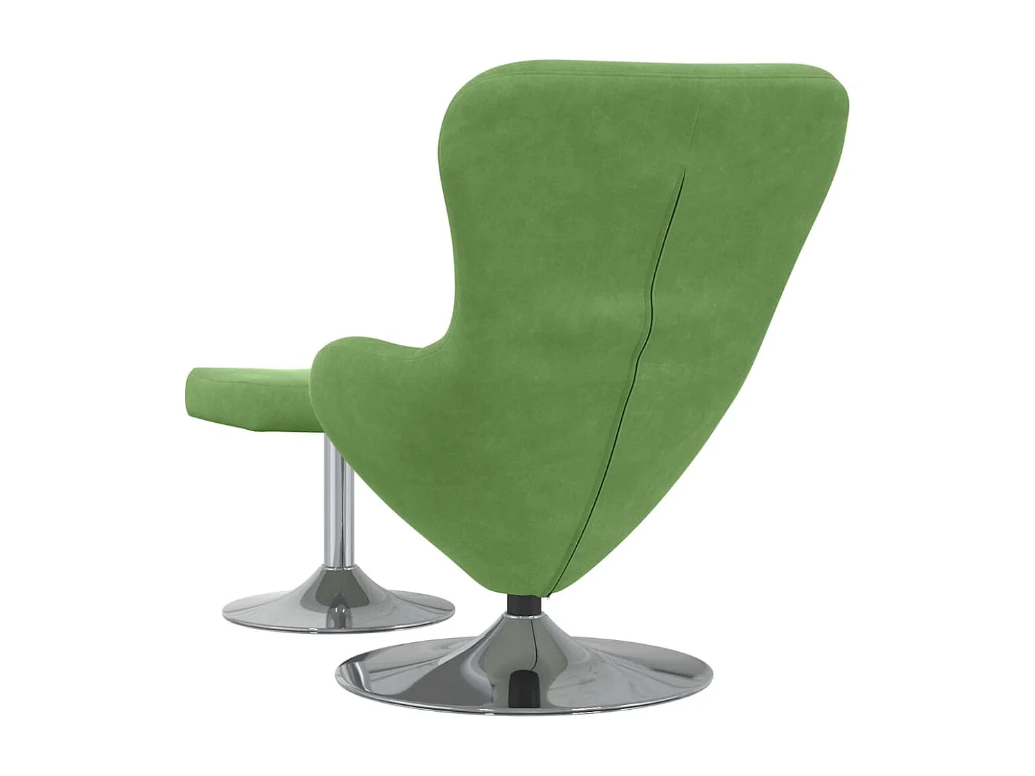 Chaise Œuf avec Pouf Vert clair 63 x 73 x 90 cm Velours