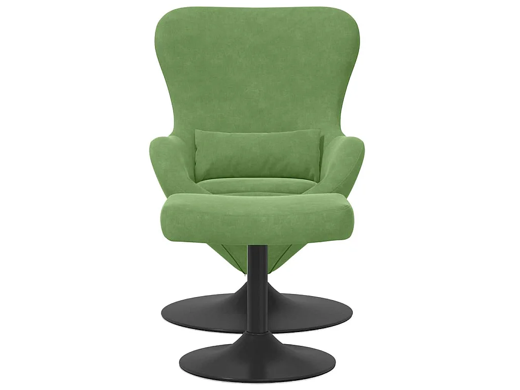 Chaise Œuf avec Pouf Vert clair Velours