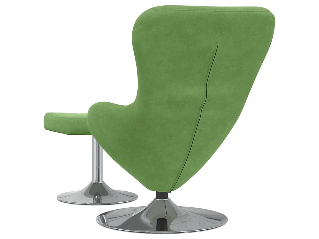 Chaise Œuf avec Pouf Vert clair Velours