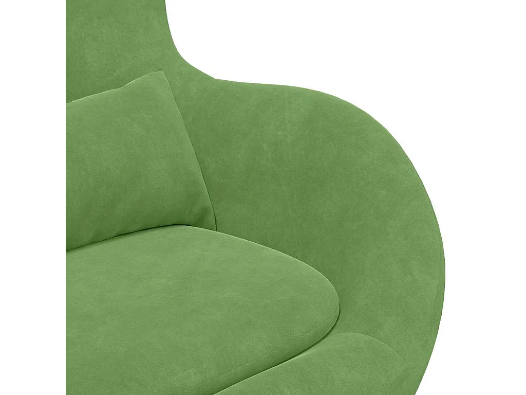 Chaise Œuf avec Pouf Vert clair Velours