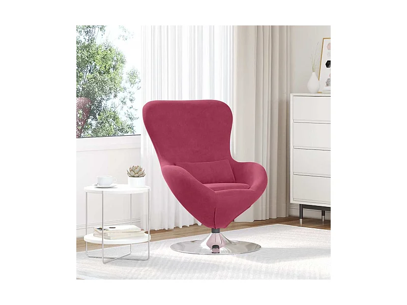 Fauteuil œuf Bordeaux 63 x 73 x 90 cm Velours