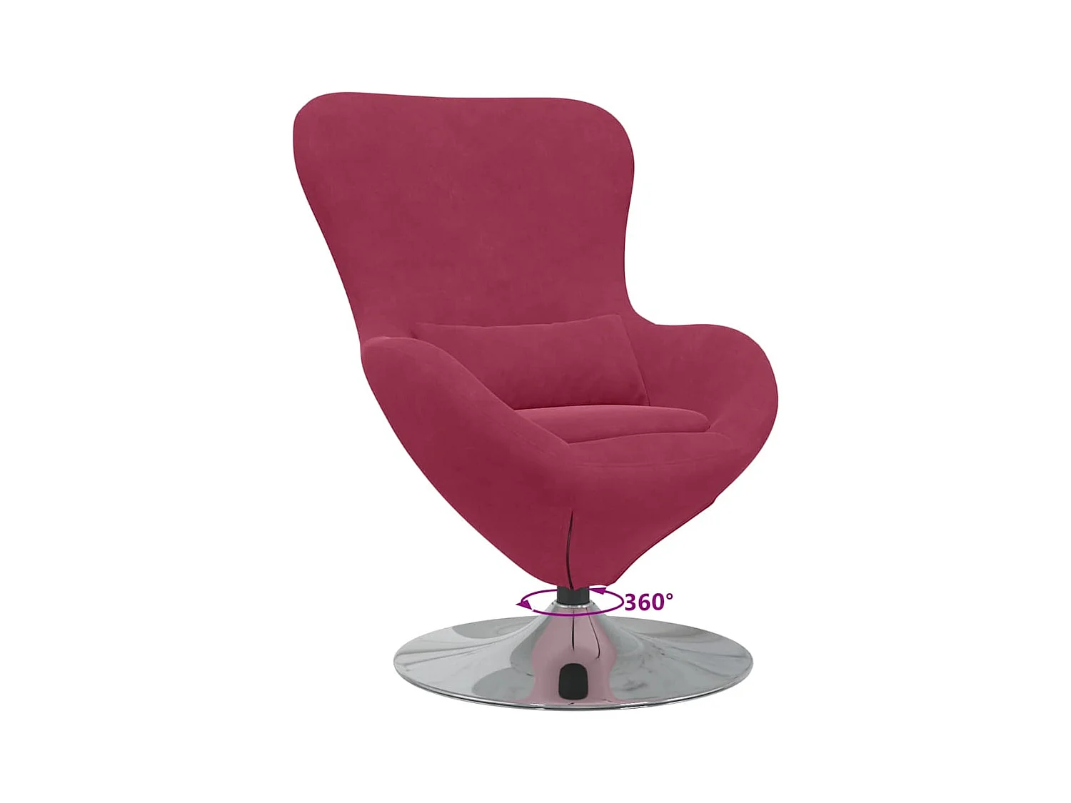 Fauteuil œuf Bordeaux 63 x 73 x 90 cm Velours