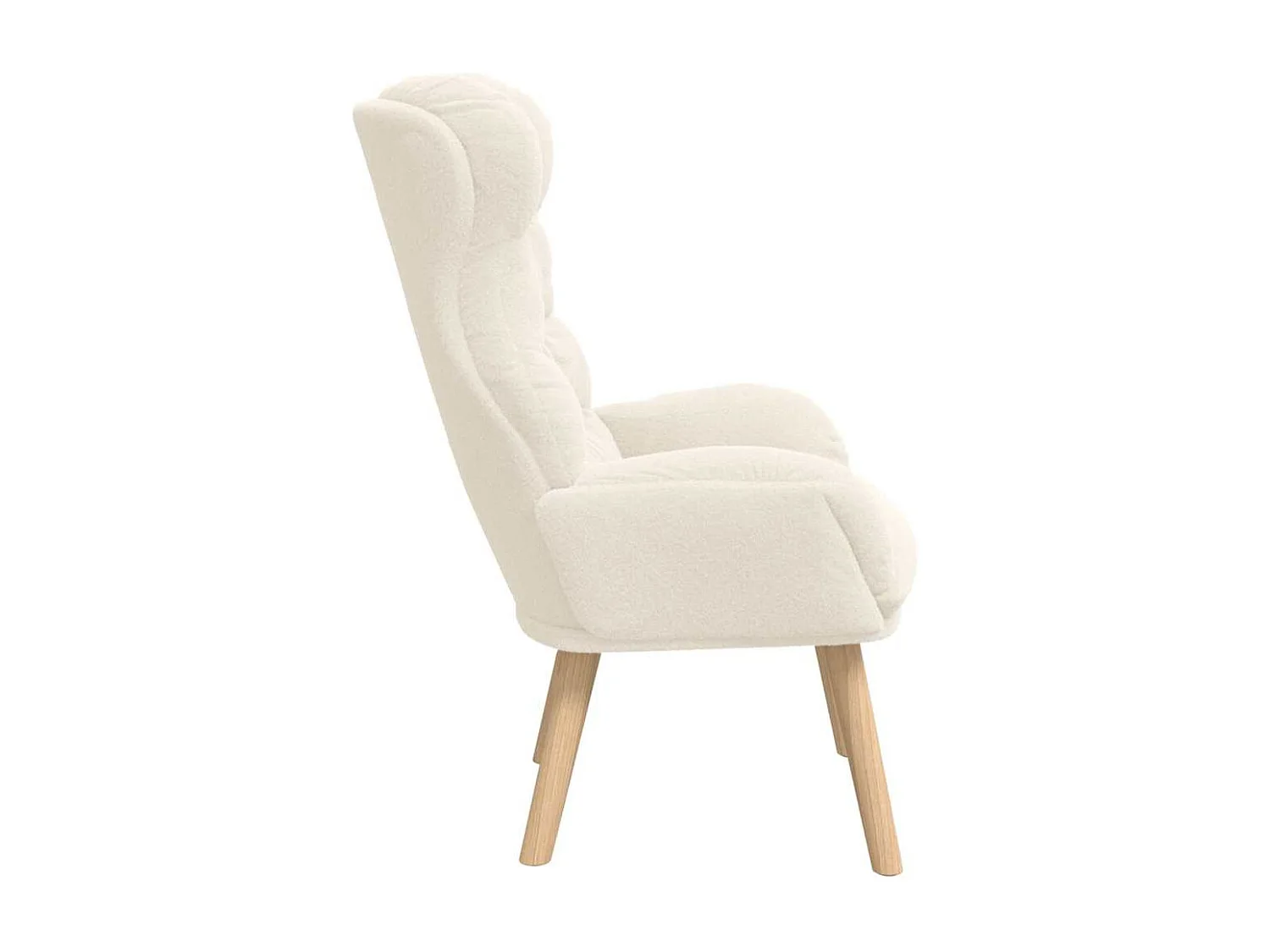 Sessel Creme 69 x 74 x 93 cm Sherpa-Stoff