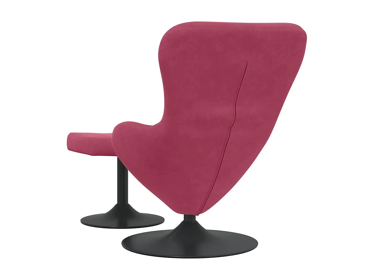 Chaise Œuf avec Pouf Bordeaux 63 x 73 x 90 cm Velours