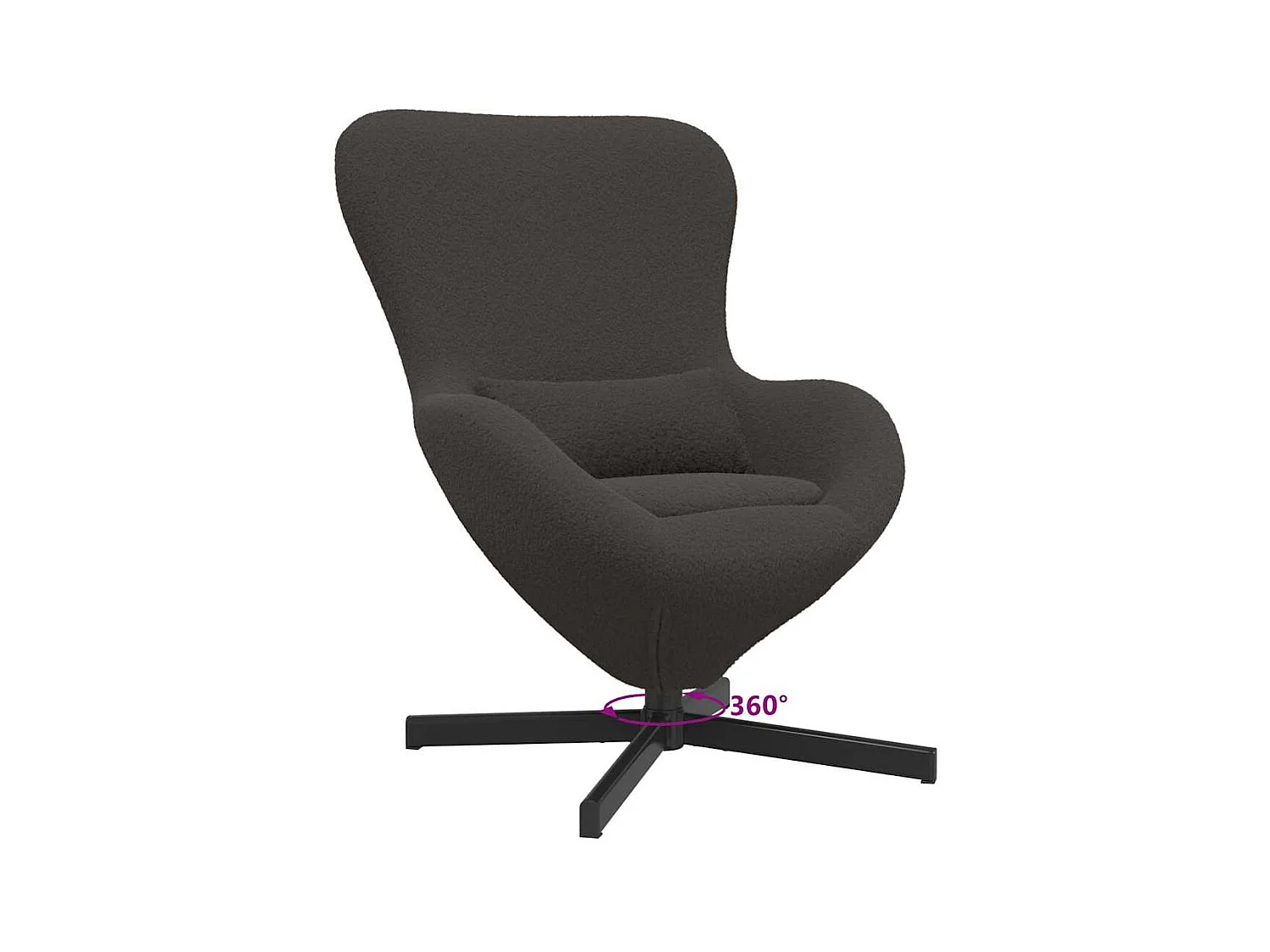 Fauteuil œuf Gris foncé 63 x 73 x 90 cm tissu