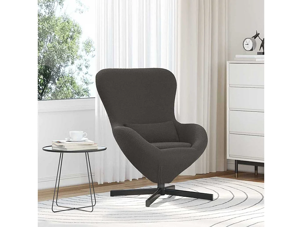 Fauteuil œuf Gris foncé 63 x 73 x 90 cm tissu