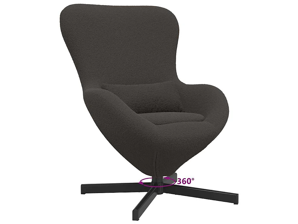 Fauteuil œuf Gris foncé 63 x 73 x 90 cm tissu