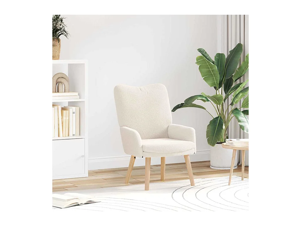 Fauteuil relaxant Crème 63 x 67 x 94 cm tissu