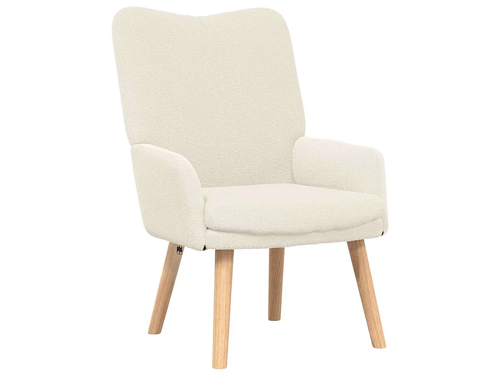 Sessel Creme 63 x 67 x 94 cm Schafstoff und Sperrholz