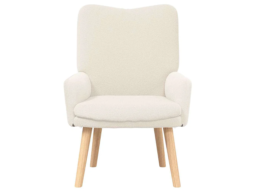 Sessel Creme 63 x 67 x 94 cm Schafstoff und Sperrholz