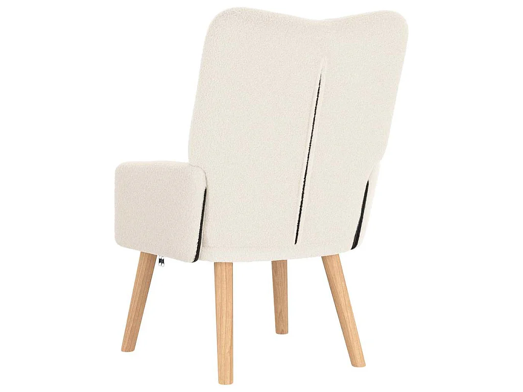 Sessel Creme 63 x 67 x 94 cm Schafstoff und Sperrholz