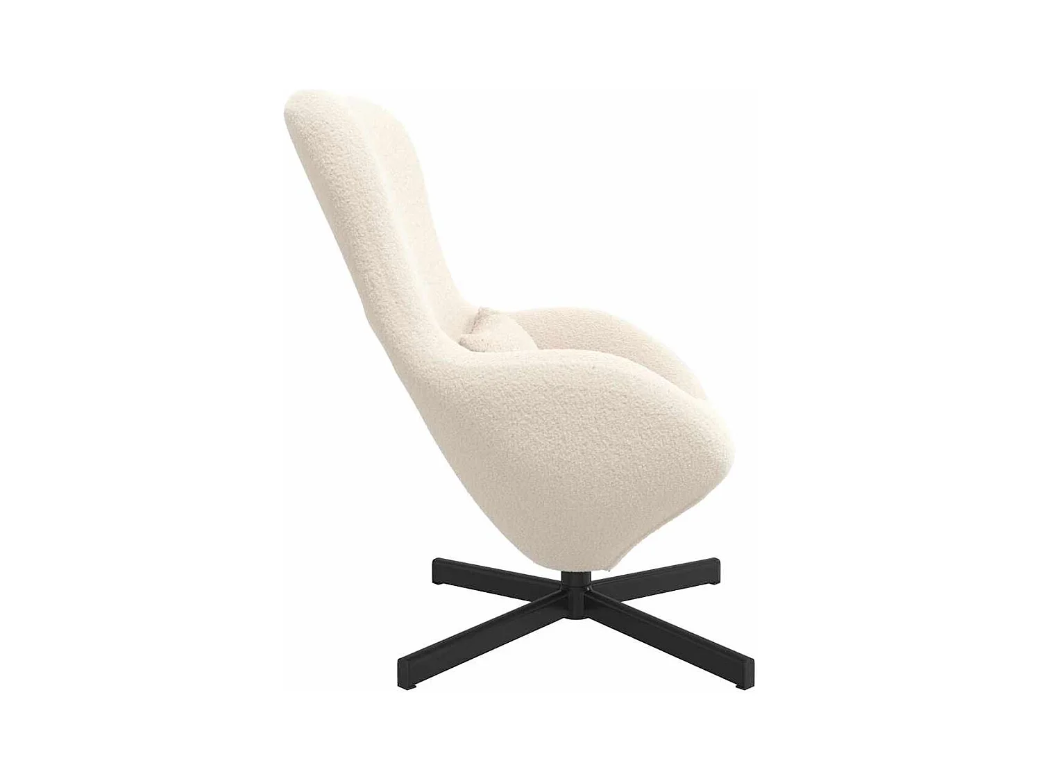 Fauteuil œuf Crème 63 x 73 x 90 cm tissu