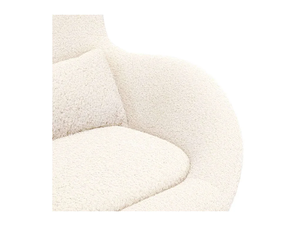 Fauteuil œuf Crème 63 x 73 x 90 cm tissu